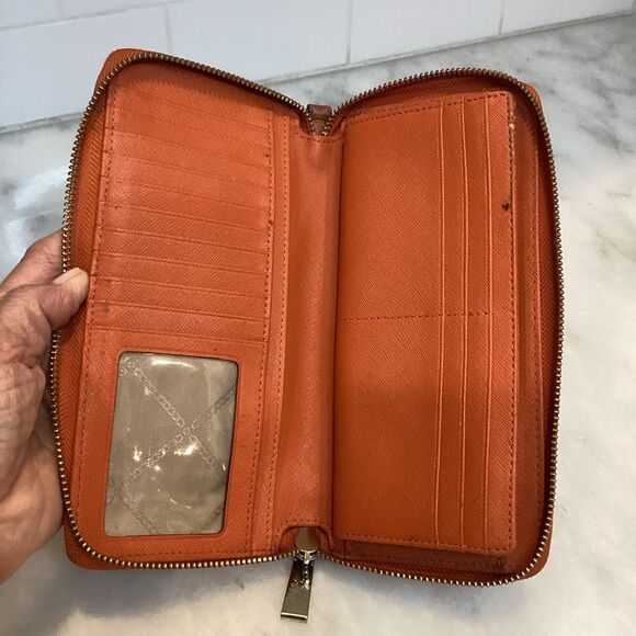 Michael Kors Jet Set Full Zip Continental Pebbled Leather Wristlet Wallet - Picture 12 of 13